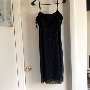 Black floral print dress